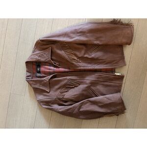 RRL Double RL Fringe Leather Jacket Western Brown Size S